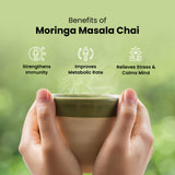Auric Kadak Moringa Masala Tea - Black Tea from Assam & Darjeeling | Tea Blended with 7 Real Spices (Cardamom, Cinnamon, Ginger, Black Pepper, Tulsi, Star Anise, Clove) 500 Gms