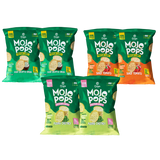 Origin Nutrition Mojo Pops Plant Based Protein Chips in Assorted flavours With 10g Protein Per Pack Gluten Free, No Potato, No Artificial Flavours Or Colors, Compression Popped 30g, Pack of 6 , 2 Tangy Tomato, 2 Pudina Chutney, 2 Sour cream