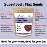 Buy Jus Amazin Organic Roasted Flax Seeds 500g online for the best price of Rs. 247 in India only on Vvegano