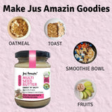 Buy Jus Amazin Crunchy Seed Butter Mixed Seeds, with Flax and Sunflower Seeds (125g) | 29% Protein | online for the best price of Rs. 269 in India only on Vvegano
