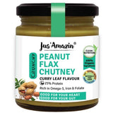 Buy Jus Amazin Crunchy Organic Peanut Flax Chutney Curry Leaf Flavour (200g) online for the best price of Rs. 179 in India only on Vvegano