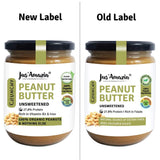 Buy Jus Amazin CRUNCHY Organic Peanut Butter - Unsweetened (500g) | 28% Protein | 100% Organic Peanuts | online for the best price of Rs. 355 in India only on Vvegano
