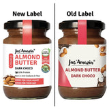 Buy Jus Amazin Creamy Almond Butter Dark Chocolate (125g) | 18% Protein | Clean Nutrition online for the best price of Rs. 315 in India only on Vvegano