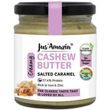Buy Jus Amazin Creamy Cashew Butter Salted Caramel (200g) | 17.4% Protein | No Refined Sugar | online for the best price of Rs. 425 in India only on Vvegano