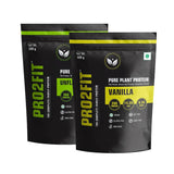 Buy PRO2FIT Vegan Plant protein powder with Pea protein Brown Rice, Mungbean Protein-UNFLAVOURED+VANILLA online for the best price of Rs. 2250 in India only on Vvegano