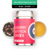 Buy Kashmiri Saffron Kahwa - Champagne Gold Gift Caddy, 50 gm | 20 cups online for the best price of Rs. 450 in India only on Vvegano