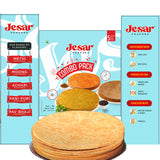 Buy Jesar Khakhra Namkeen Snacks Combo Pack Methi, Moong, Achari, Panipuri, Pav Bhaji (200gx5) 1kg online for the best price of Rs. 422 in India only on Vvegano