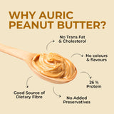 Buy Auric Peanut Butter Smooth & Creamy | High Protein Plant Based Peanut Butter | Roasted Peanuts | Gluten and Lactose-free | 340 g online for the best price of Rs. 339 in India only on Vvegano